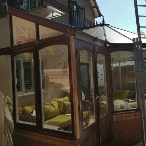 Exterior conservatory preparation replacing rotting timber