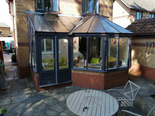 Exterior view painted conservatory Anthracite Grey