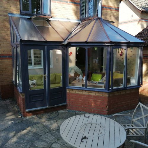 Exterior view painted conservatory Anthracite Grey