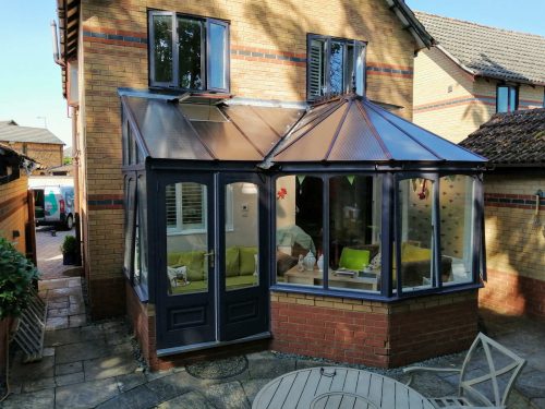 Exterior painted conservatory Anthracite Grey