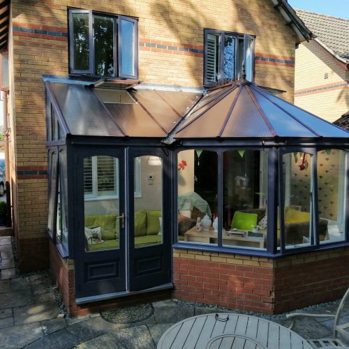 Exterior painted conservatory Anthracite Grey