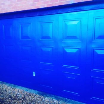 Garage Door renovation finished in Blue