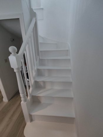 Stairs Farrow and Ball all white alt view 2