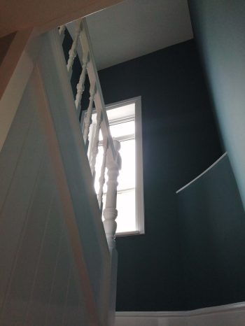 Stairs Farrow and Ball Hague Blue