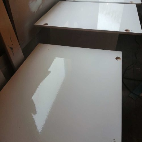 Kitchen unit doors rear sprayed finished PU Satin