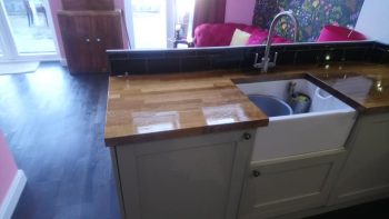 Kitchen Wooden Oak Worktop with Sink Danish Oil