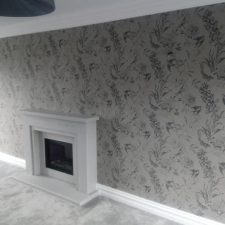 Wallpaper feature wall front view Designers Guild